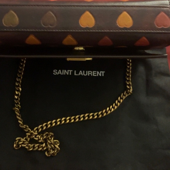 Small Kate YSL Monogram Heart-Embossed Leather Chain Bag - Picture 5 of 6